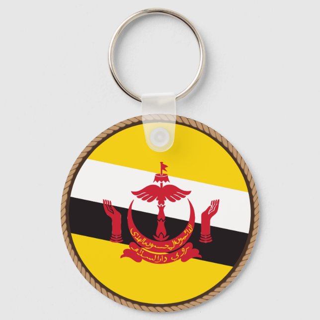 Cool Brunei Flag Seal Keychain (Front)