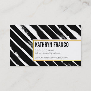 COOL BRUSH STROKE bold cute painted black gold Business Card