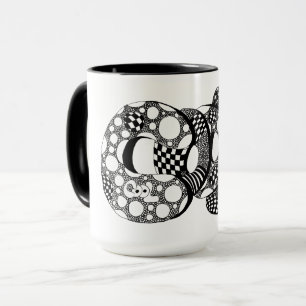 Cool, Bubble Letter Art, Boho, Hippie, Coffee Mug