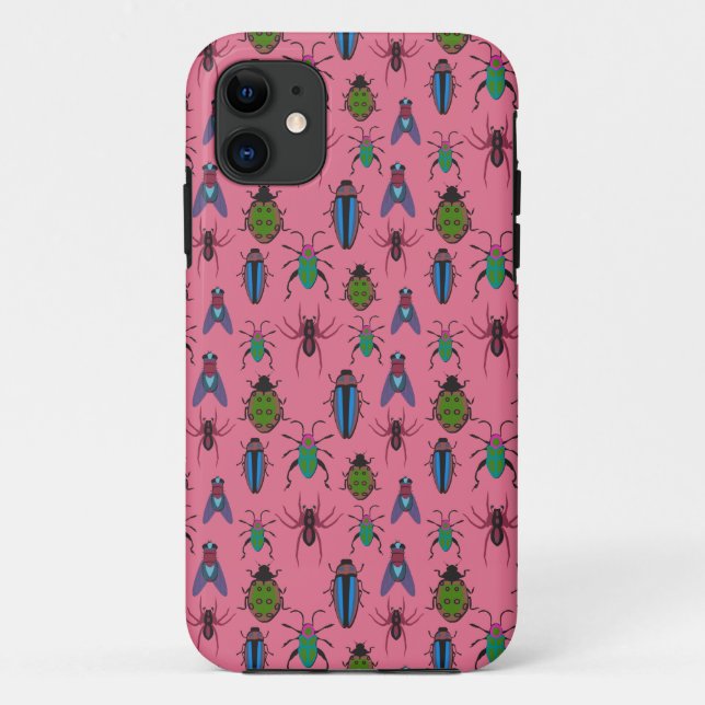 Cool Bugs Pattern Case-Mate iPhone Case (Back)