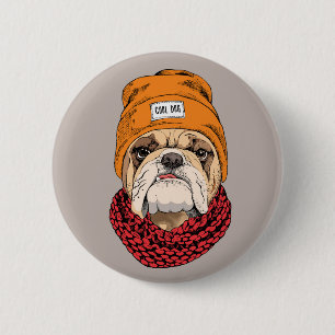 Cool Bulldog 2 Inch Round Button