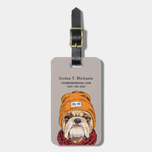 Cool Bulldog Add Your Name Luggage Tag