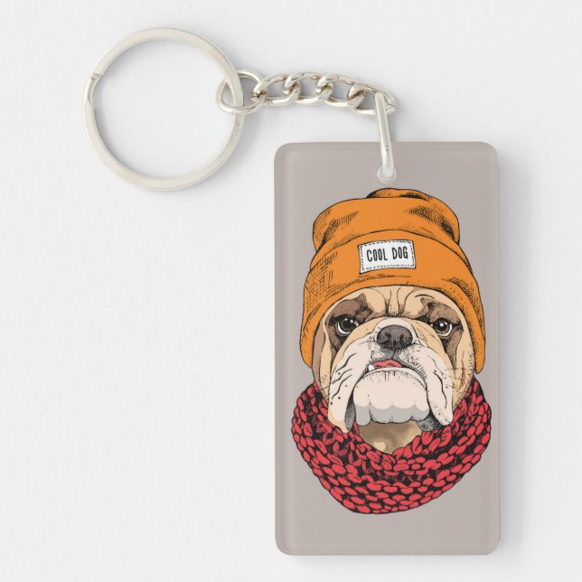 Cool Bulldog Keychain (Front)
