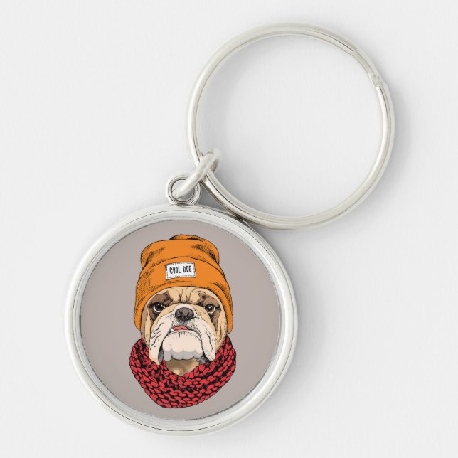 Cool Bulldog Keychain (Front)