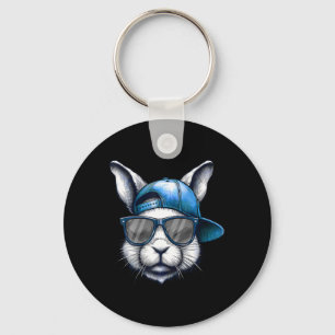 Cool Bunny Face Happy Easter Shirts For Boys Men K Keychain