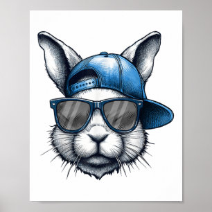 Cool Bunny Face Happy Easter Shirts For Boys Men K Poster