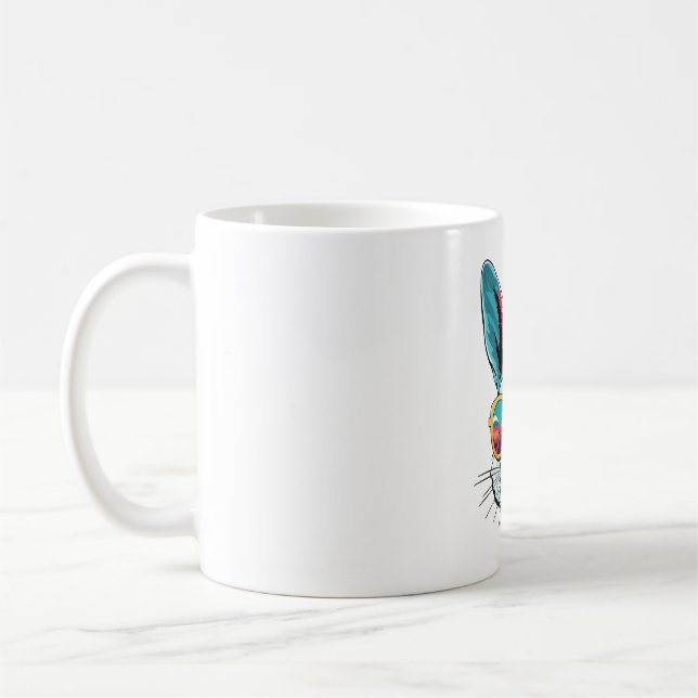 Cool Bunny Face Sunglasses For Easter Rabbit   Coffee Mug (Left)