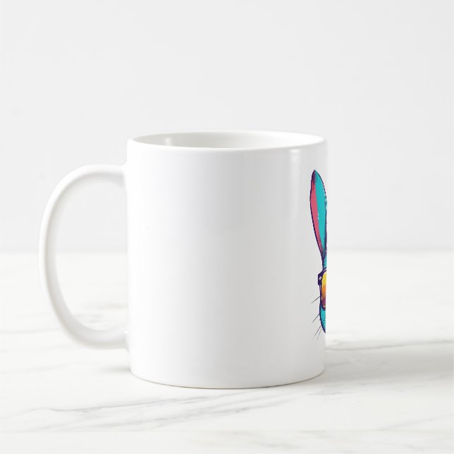 Cool Bunny Face Sunglasses For Easter Rabbit     Coffee Mug (Left)