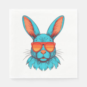 Cool Bunny Face Sunglasses For Easter Rabbit Napkin