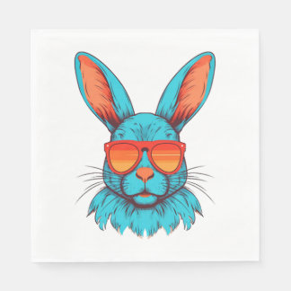 Cool Bunny Face Sunglasses For Easter Rabbit Napkin