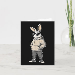 Cool Bunny Happy Easter Day Rabbit Sungles Men Kid Card