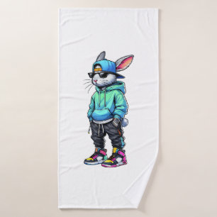 Cool Bunny Rabbit Sunglasses Easter Day For Boys M Bath Towel