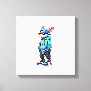 Cool Bunny Rabbit Sunglasses Easter Day For Boys M Canvas Print