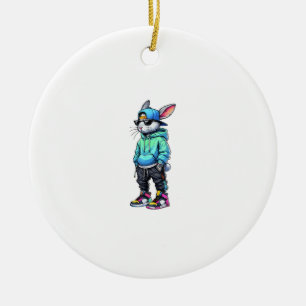 Cool Bunny Rabbit Sunglasses Easter Day For Boys M Ceramic Ornament