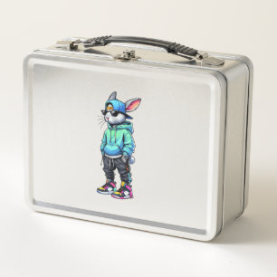 Cool Bunny Rabbit Sunglasses Easter Day For Boys M Metal Lunch Box