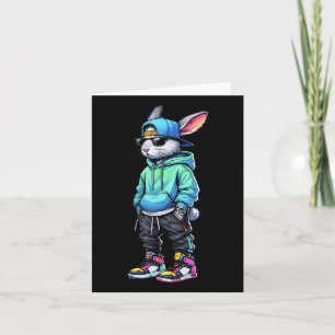 Cool Bunny Rabbit Sungles Easter Day For Boys Men  Card