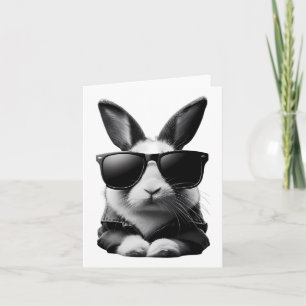 Cool Bunny Rabbit With Sungles Jacket Easter Reali Card