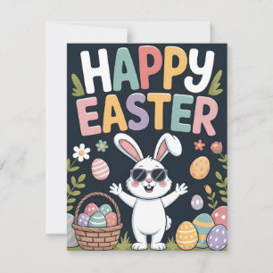 Cool Bunny Sunglasses Happy Easter Fun Card