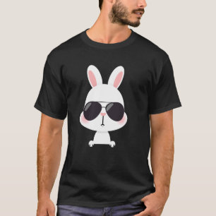 Cool Bunny Wearing Sunglasses Funny White Rabbit F T-Shirt