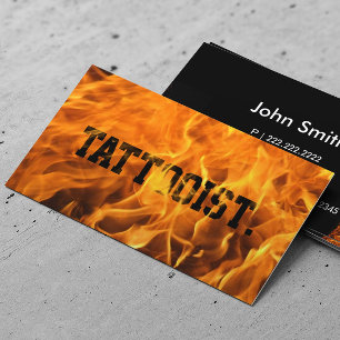 Cool Burning Fire Tattoo Art Business Card