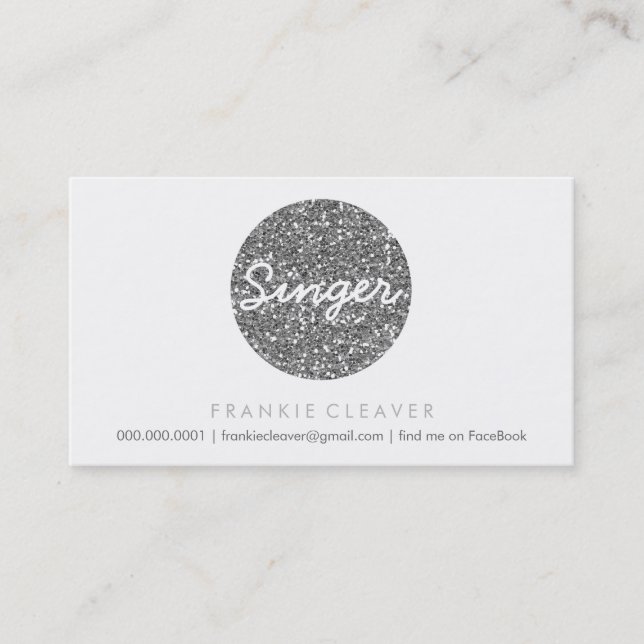 COOL BUSINESS CARD bold spot silver glitter effect (Front)