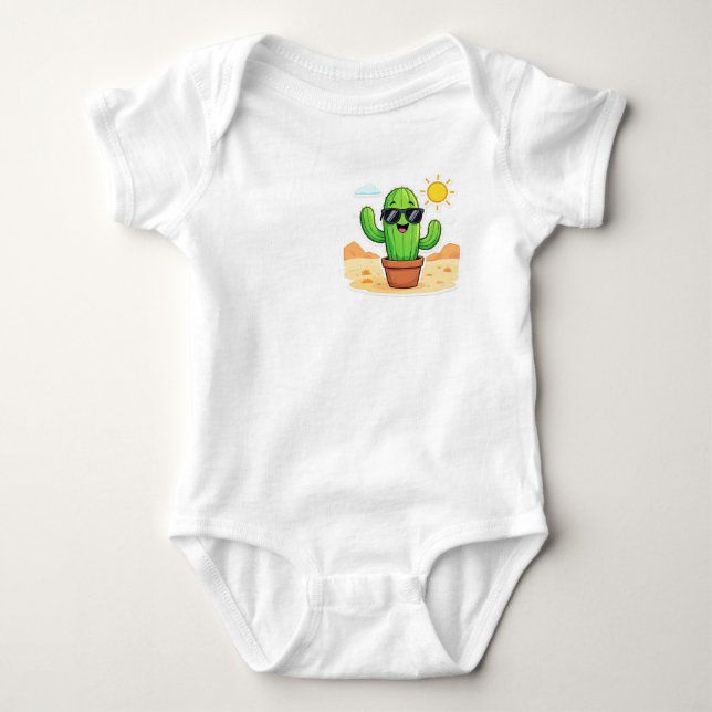 Cool Cactus | Be Happy Baby Bodysuit (Front)