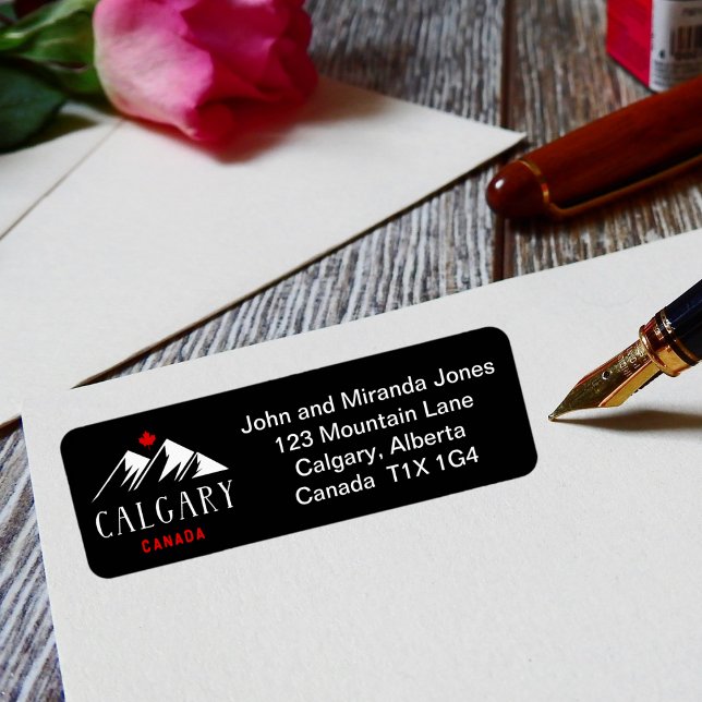 Cool Calgary Canada Mountains Maple Leaf Dark (Creator Uploaded)