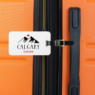 Cool Calgary Canada Mountains Maple Leaf  Luggage Tag
