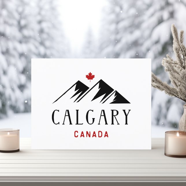 Cool Calgary Canada Mountains Maple Leaf  Postcard (Creator Uploaded)