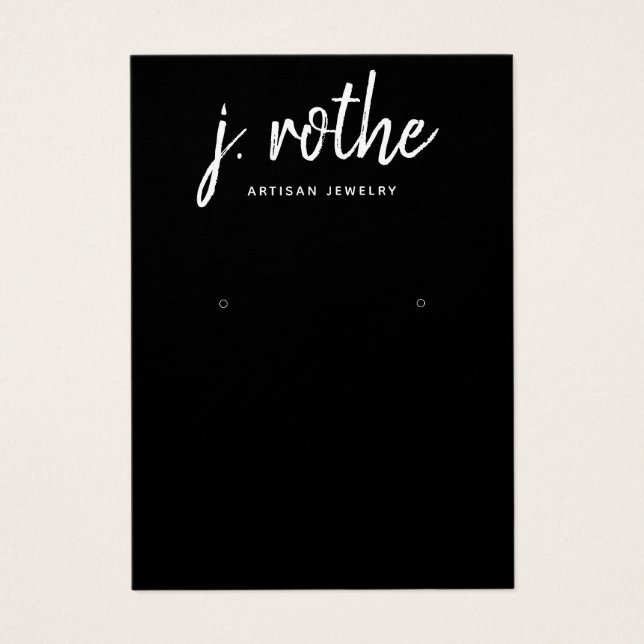 Cool Calligraphy Font Black  Earring Display (Front)