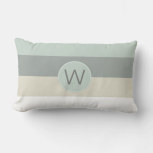 Cool Calming Stripes with Your Monogram Lumbar Pillow