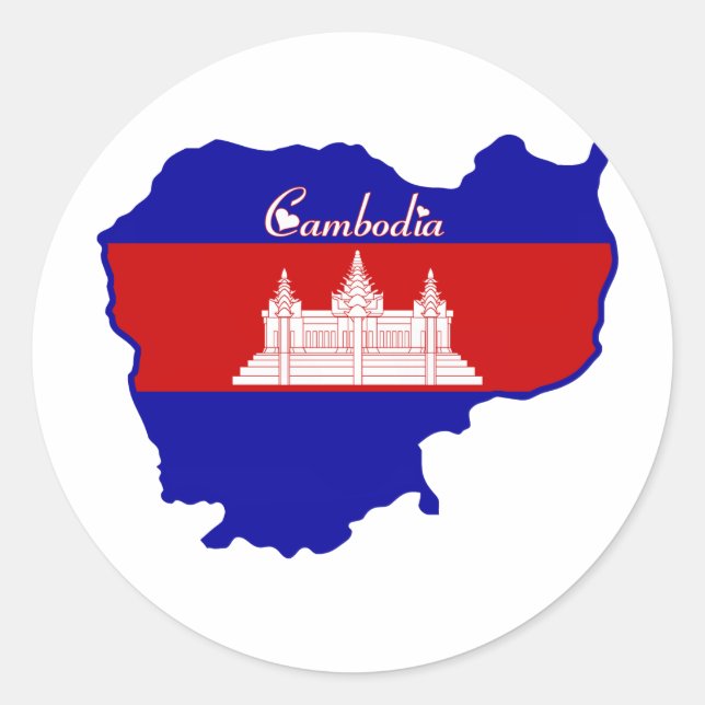 Cool Cambodia Classic Round Sticker (Front)