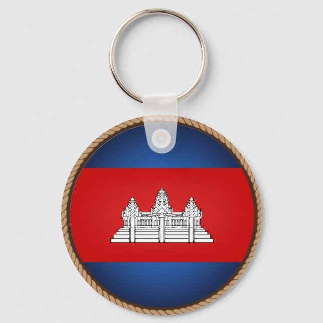 Cool Cambodia Flag Seal Keychain (Front)