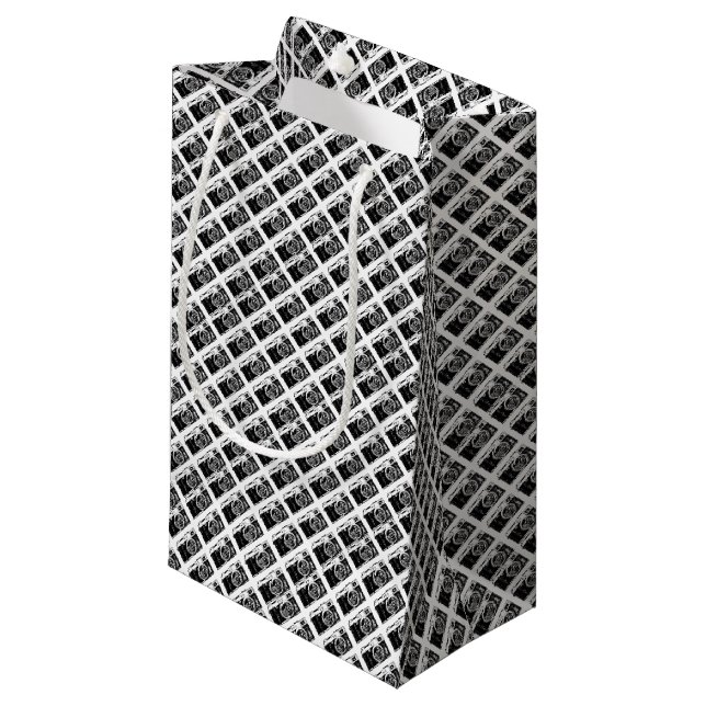 Cool camera pattern small gift bag (Front Angled)