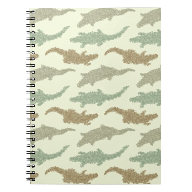 Cool Camo Alligators - seamless pattern.       Notebook (Front)