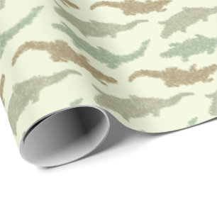 Cool Camo Alligators - seamless pattern.     Wrapping Paper