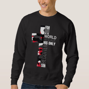 Cool Camo Christian Men Dad Boys John 316 Verse Cr Sweatshirt
