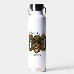 Cool Camouflage Dad – Deer with Sunglasses Water Bottle