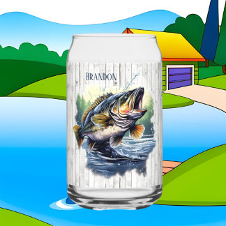 Cool camper lake house fishing lovers add name can glass