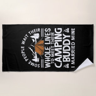 Cool Camping Buddies Gift For Men Women Funny Husb Beach Towel
