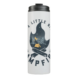 Cool Camping Camper Campfire Under Stars Mountains Thermal Tumbler