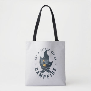 Cool Camping Camper Campfire Under Stars Mountains Tote Bag