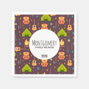 Cool Camping Design Family Reunion Napkin