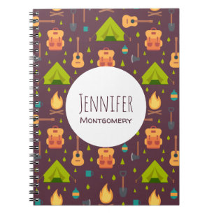 Cool Camping Design Outdoorsy Pattern Notebook