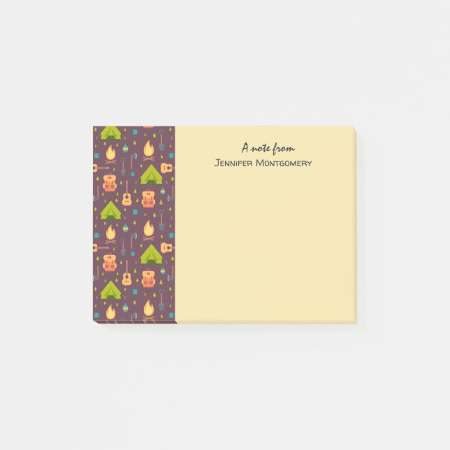 Cool Camping Design Outdoorsy Pattern Post-it Notes (Front)