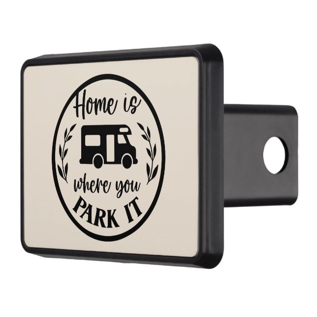 Cool camping lovers home word art  trailer hitch cover (Left)