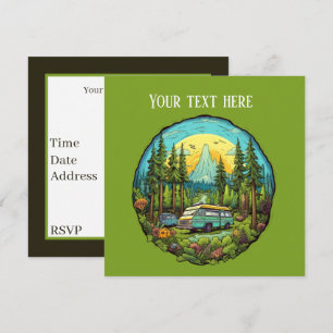 cool camping lovers party add text invitation