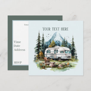 Cool camping lovers party invitation