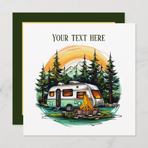 Cool camping lovers party invitation