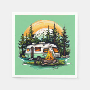 Cool camping lovers party napkin